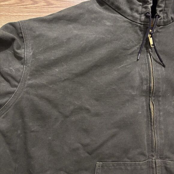 Carhartt Jacket Men’s 4XL Hooded Duck Canvas Quilt-Lined Moss Green J130 READ - Picture 9 of 9